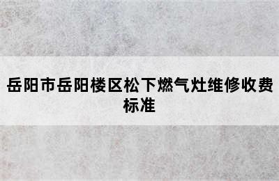 岳阳市岳阳楼区松下燃气灶维修收费标准