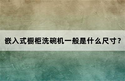 嵌入式橱柜洗碗机一般是什么尺寸？