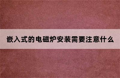 嵌入式的电磁炉安装需要注意什么