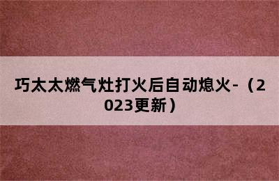 巧太太燃气灶打火后自动熄火-（2023更新）