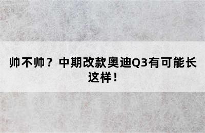 帅不帅？中期改款奥迪Q3有可能长这样！