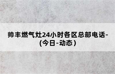 帅丰燃气灶24小时各区总部电话-(今日-动态）