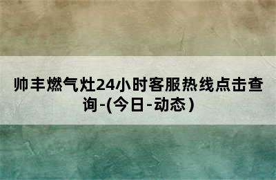 帅丰燃气灶24小时客服热线点击查询-(今日-动态）