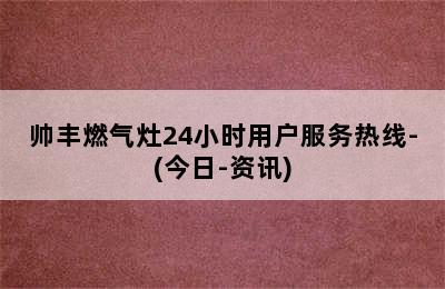 帅丰燃气灶24小时用户服务热线-(今日-资讯)