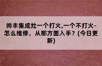 帅丰集成灶一个打火,一个不打火-怎么维修，从那方面入手？(今日更新)