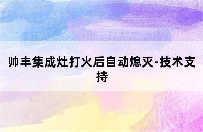 帅丰集成灶打火后自动熄灭-技术支持