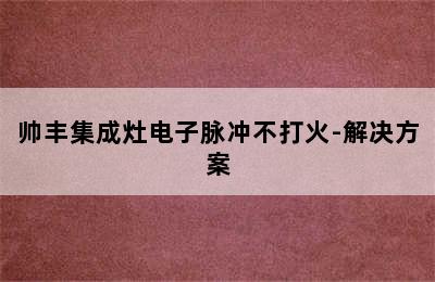 帅丰集成灶电子脉冲不打火-解决方案