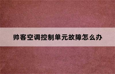 帅客空调控制单元故障怎么办