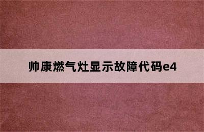 帅康燃气灶显示故障代码e4