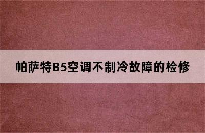 帕萨特B5空调不制冷故障的检修