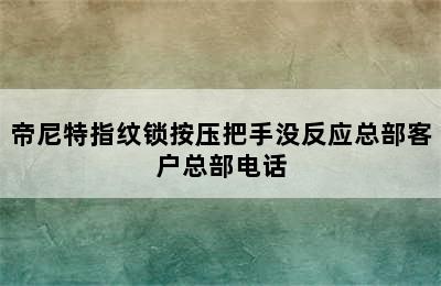 帝尼特指纹锁按压把手没反应总部客户总部电话