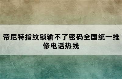 帝尼特指纹锁输不了密码全国统一维修电话热线