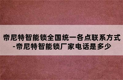 帝尼特智能锁全国统一各点联系方式-帝尼特智能锁厂家电话是多少