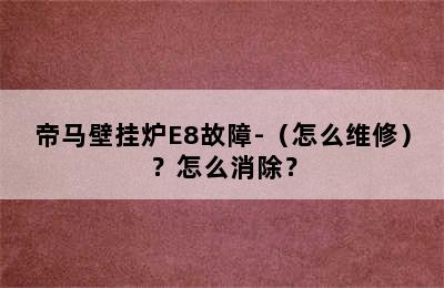 帝马壁挂炉E8故障-（怎么维修）？怎么消除？