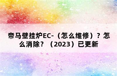 帝马壁挂炉EC-（怎么维修）？怎么消除？（2023）已更新