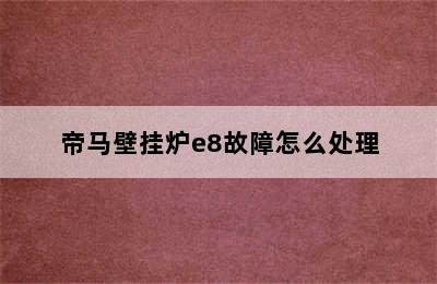 帝马壁挂炉e8故障怎么处理