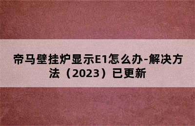 帝马壁挂炉显示E1怎么办-解决方法（2023）已更新