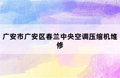 广安市广安区春兰中央空调压缩机维修