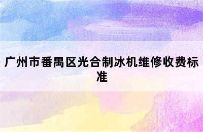 广州市番禺区光合制冰机维修收费标准