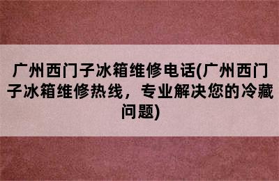 广州西门子冰箱维修电话(广州西门子冰箱维修热线，专业解决您的冷藏问题)