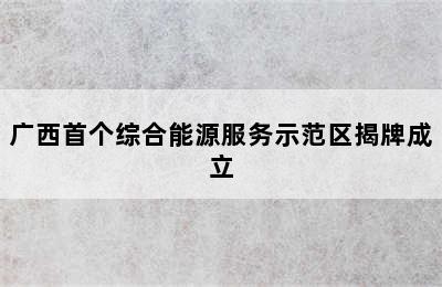 广西首个综合能源服务示范区揭牌成立