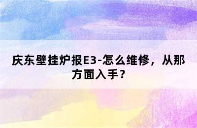 庆东壁挂炉报E3-怎么维修，从那方面入手？