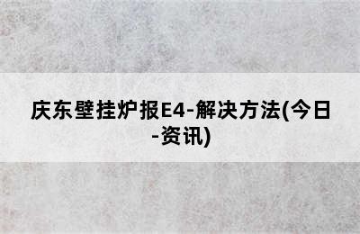 庆东壁挂炉报E4-解决方法(今日-资讯)