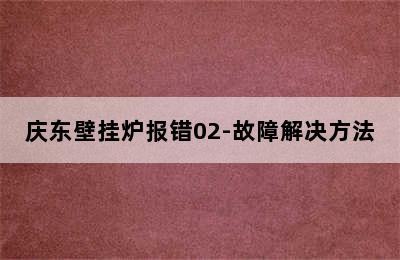 庆东壁挂炉报错02-故障解决方法