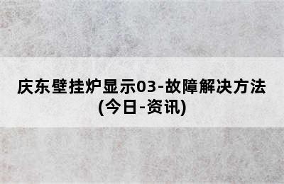 庆东壁挂炉显示03-故障解决方法(今日-资讯)