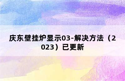 庆东壁挂炉显示03-解决方法（2023）已更新