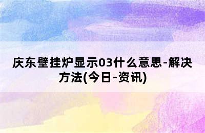 庆东壁挂炉显示03什么意思-解决方法(今日-资讯)