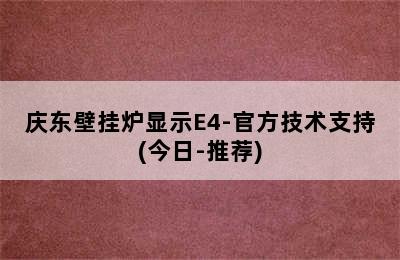 庆东壁挂炉显示E4-官方技术支持(今日-推荐)