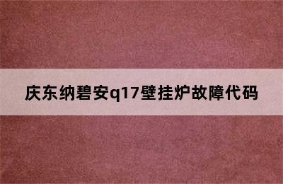 庆东纳碧安q17壁挂炉故障代码