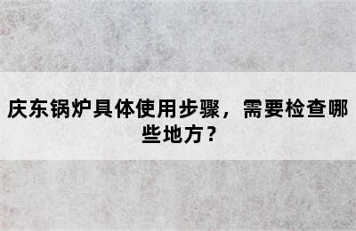 庆东锅炉具体使用步骤，需要检查哪些地方？