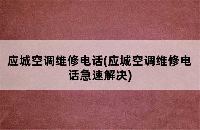 应城空调维修电话(应城空调维修电话急速解决)