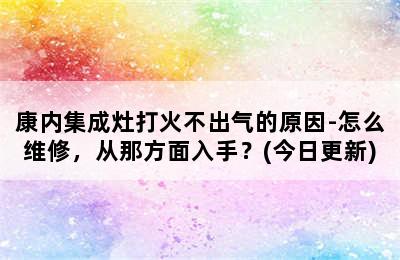 康内集成灶打火不出气的原因-怎么维修，从那方面入手？(今日更新)