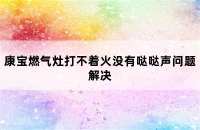 康宝燃气灶打不着火没有哒哒声问题解决