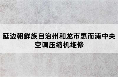 延边朝鲜族自治州和龙市惠而浦中央空调压缩机维修