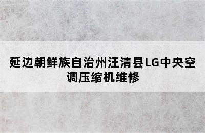 延边朝鲜族自治州汪清县LG中央空调压缩机维修