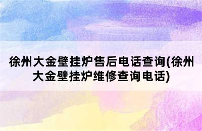 徐州大金壁挂炉售后电话查询(徐州大金壁挂炉维修查询电话)