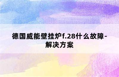 德国威能壁挂炉f.28什么故障-解决方案