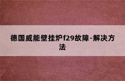 德国威能壁挂炉f29故障-解决方法