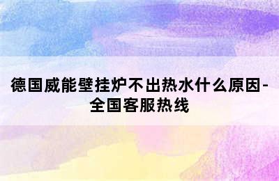 德国威能壁挂炉不出热水什么原因-全国客服热线