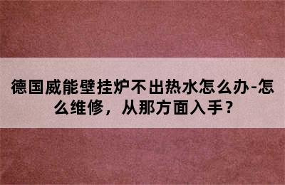 德国威能壁挂炉不出热水怎么办-怎么维修，从那方面入手？