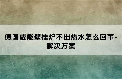 德国威能壁挂炉不出热水怎么回事-解决方案