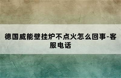 德国威能壁挂炉不点火怎么回事-客服电话