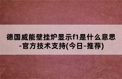 德国威能壁挂炉显示f1是什么意思-官方技术支持(今日-推荐)