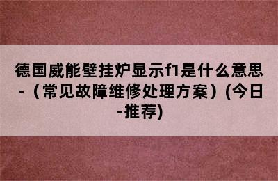 德国威能壁挂炉显示f1是什么意思-（常见故障维修处理方案）(今日-推荐)