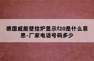 德国威能壁挂炉显示f20是什么意思-厂家电话号码多少