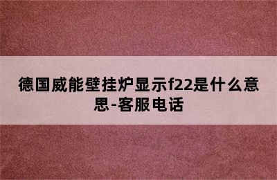 德国威能壁挂炉显示f22是什么意思-客服电话